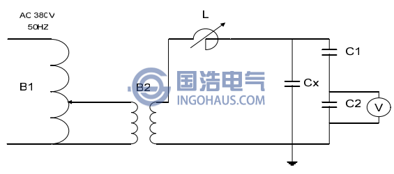 調感式工頻串聯(lián)諧振交流耐壓試驗裝置原理接線圖